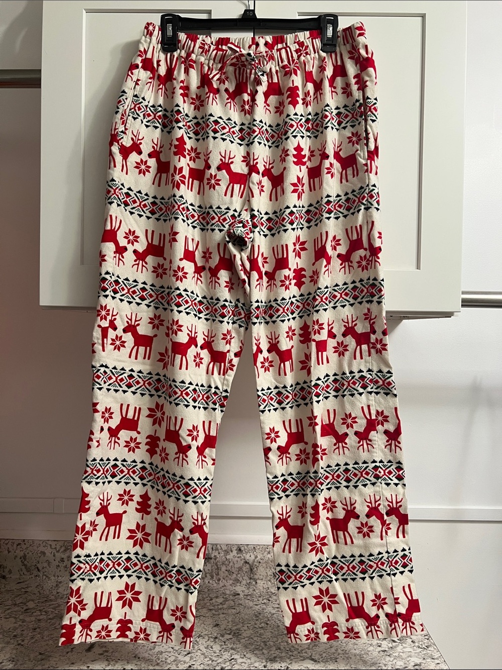 Hanna Andersson Red and Cream Reindeer Pajama Pants